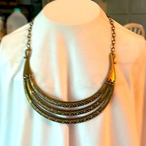 Egyptian style metal necklace unique with lobster claw clasp 9 1/2 inches